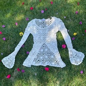 Y2K Crochet Sweater Boho Hippie Vintage